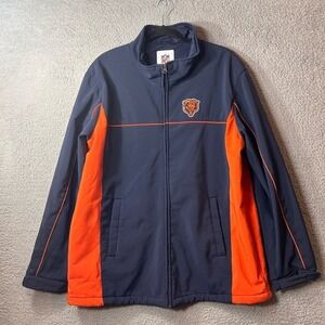Chicago Bears Jacket Mens XL Blue Orange NFL Full Zip High‎ Neck Jacket Football